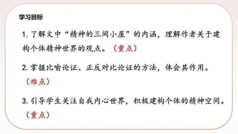 人教部编版语文九上 10精神的三间小屋（课件）第3页