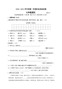 辽宁省大连市中山区2020-2021学年七年级上学期期中考试语文试题