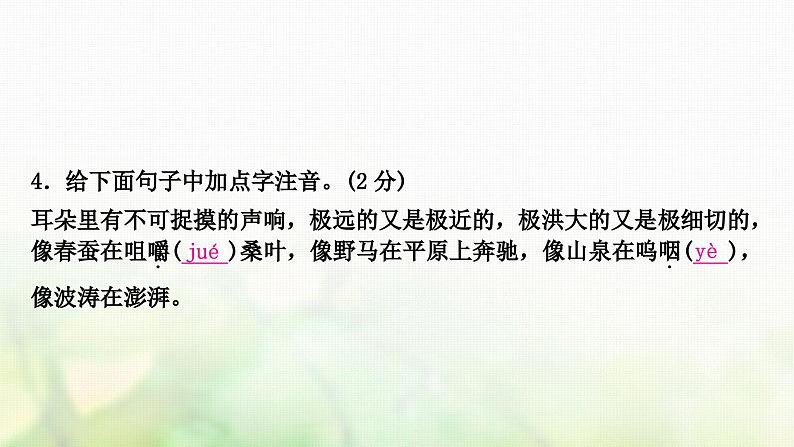 中考语文复习积累与运用1专题三字音、字形教学课件08