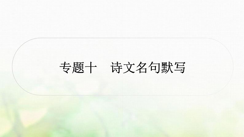 中考语文复习积累与运用8专题十诗文名句默写教学课件01