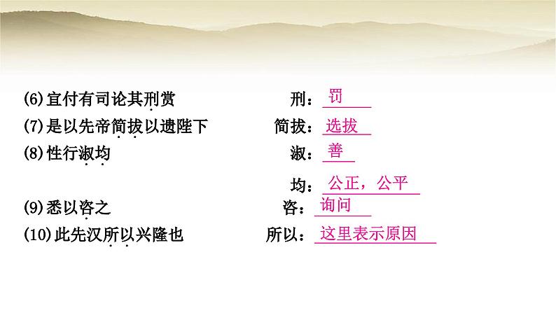 中考语文复习文言文基础储备练7出师表教学课件第8页