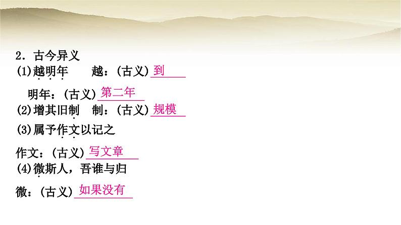 中考语文复习文言文基础储备练8岳阳楼记教学课件03