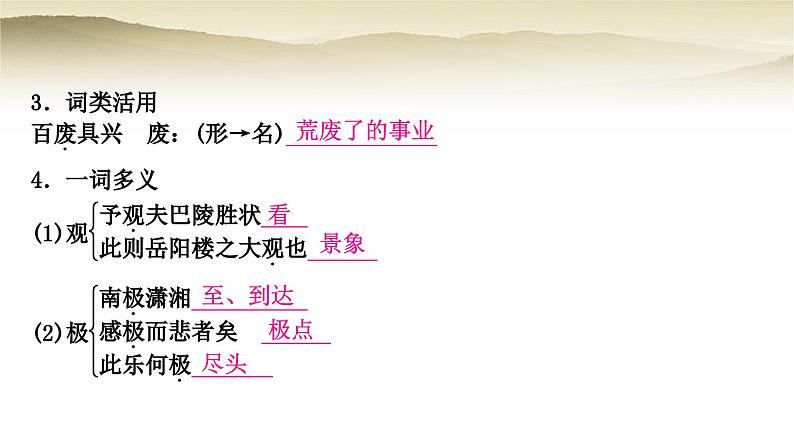 中考语文复习文言文基础储备练8岳阳楼记教学课件04