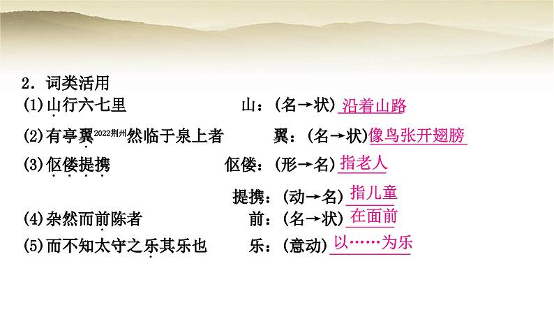 中考语文复习文言文基础储备练9醉翁亭记教学课件03