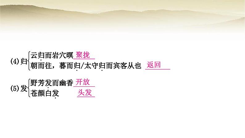 中考语文复习文言文基础储备练9醉翁亭记教学课件05