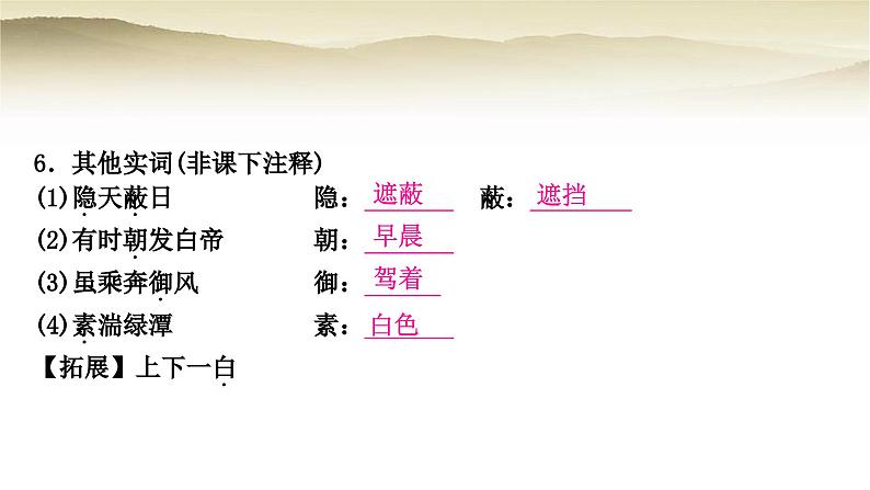 中考语文复习文言文基础储备练19三峡教学课件第8页