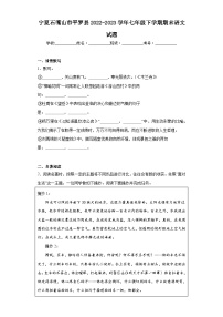 宁夏石嘴山市平罗县2022-2023学年七年级下学期期末语文试题（含答案）