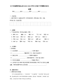 辽宁省盘锦市盘山县2022-2023学年七年级下学期期末语文试题（含答案）