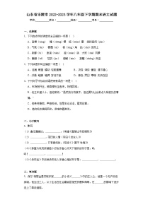 山东省乐陵市2022-2023学年八年级下学期期末语文试题（含答案）