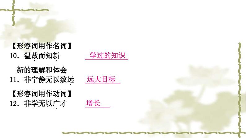 中考语文复习古诗文阅读文言文知识整合练125个词类活用教学课件第4页