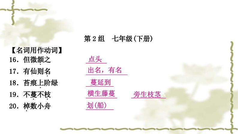 中考语文复习古诗文阅读文言文知识整合练125个词类活用教学课件第6页
