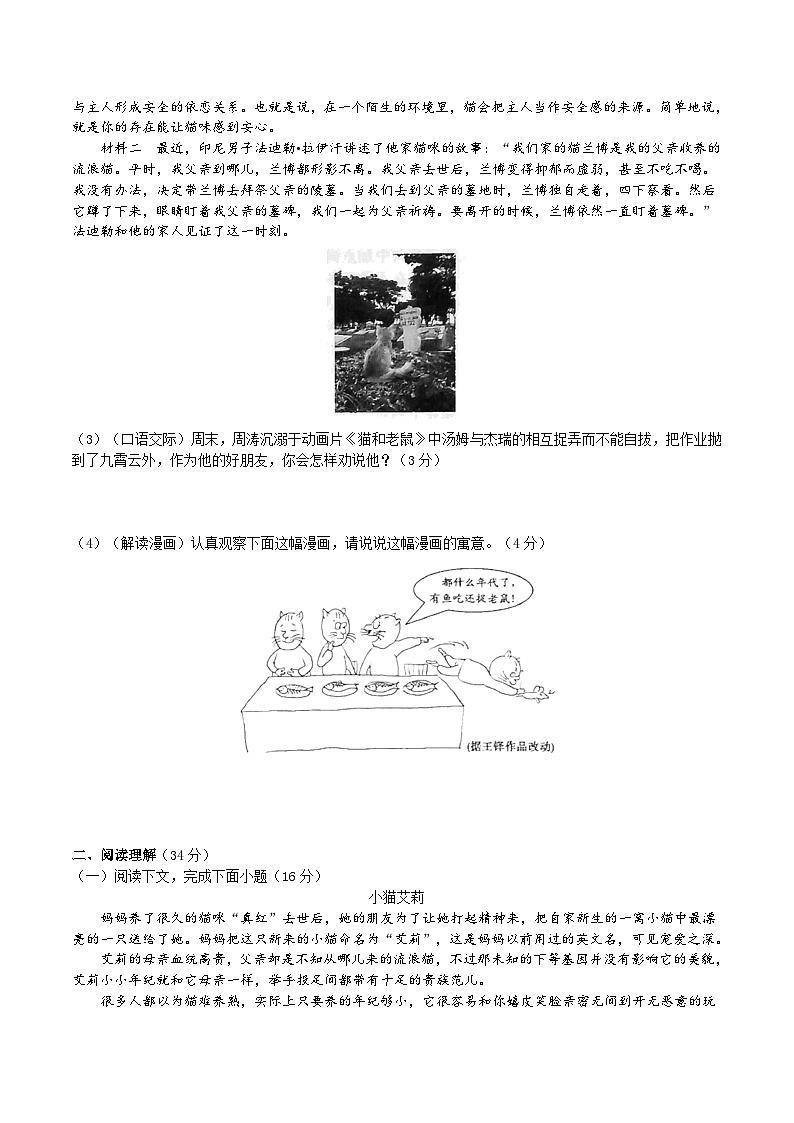 【核心素养】部编版初中语文七年级上册16《猫》 课件+教案+导学案（师生版）+同步测试（含答案）03