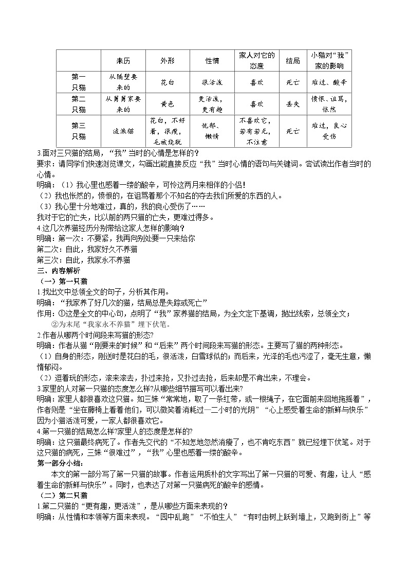 【核心素养】部编版初中语文七年级上册16《猫》 课件+教案+导学案（师生版）+同步测试（含答案）03