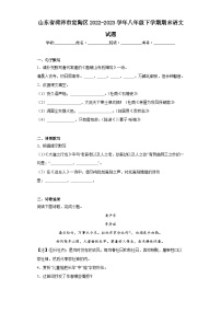 山东省菏泽市定陶区2022-2023学年八年级下学期期末语文试题（含答案）