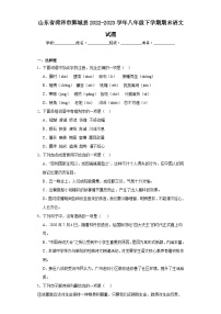 山东省菏泽市鄄城县2022-2023学年八年级下学期期末语文试题（含答案）