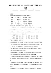 湖北省武汉市江岸区2022-2023字年七年级下学期期末语文试题（含答案）