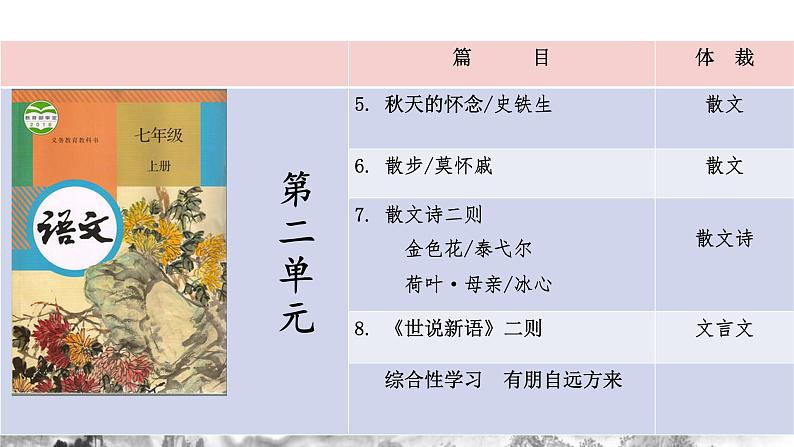 第二单元知识梳理 部编版七年级语文上册知识梳理与能力训练课件PPT02