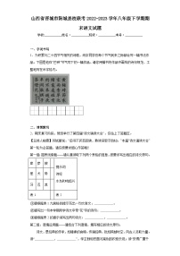 山西省晋城市阳城县校联考2022-2023学年八年级下学期期末语文试题（含答案）