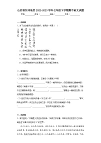 山西省忻州地区2022-2023学年七年级下学期期中语文试题（含解析）