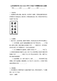 山西省朔州市2022-2023学年八年级下学期期末语文试题（含解析）