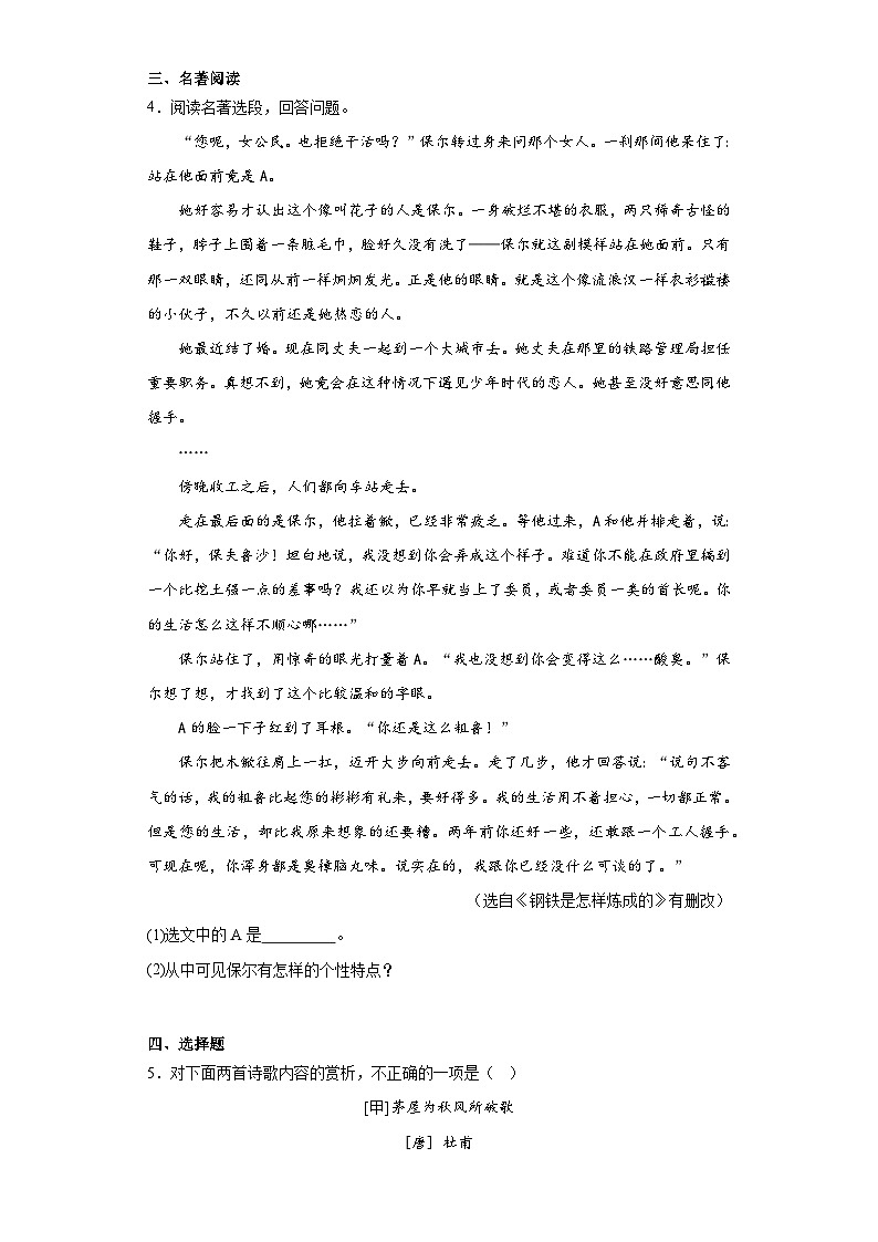 辽宁省阜新市彰武县2022-2023学年八年级下学期期末语文试题（含解析）第2页