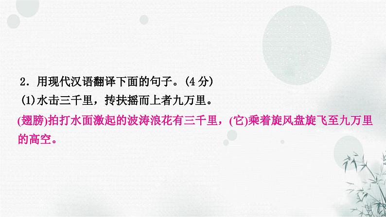 中考语文复习课标文言文阅读（十一）北冥有鱼作业课件第3页