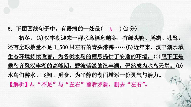 中考语文复习专题四病句辨析与修改作业课件07