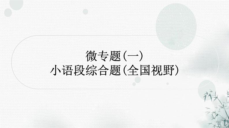 中考语文复习微专题（一）小语段综合题作业课件第1页
