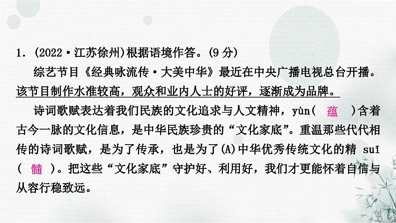 中考语文复习微专题（一）小语段综合题作业课件第2页