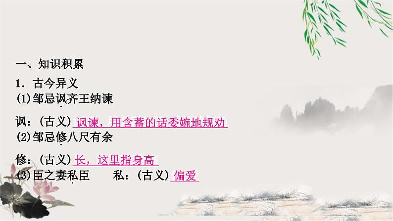 中考语文复习文言文基础邹忌讽齐王纳谏教学课件第4页