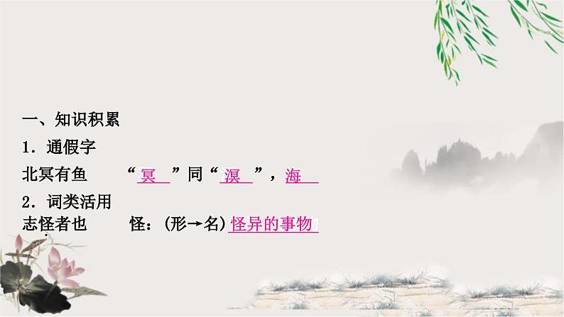 中考语文复习文言文基础北冥有鱼教学课件02