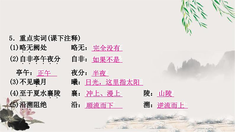 中考语文复习文言文基础三峡教学课件第5页