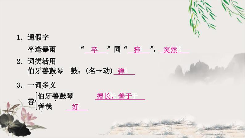 中考语文复习文言文基础伯牙善鼓琴教学课件03