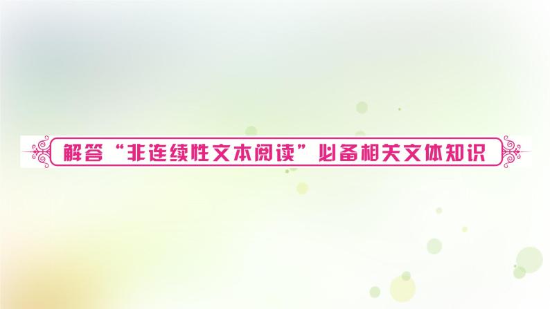 中考语文复习现代文阅读解答“非连续性文本阅读”必备相关文体知识教学课件01