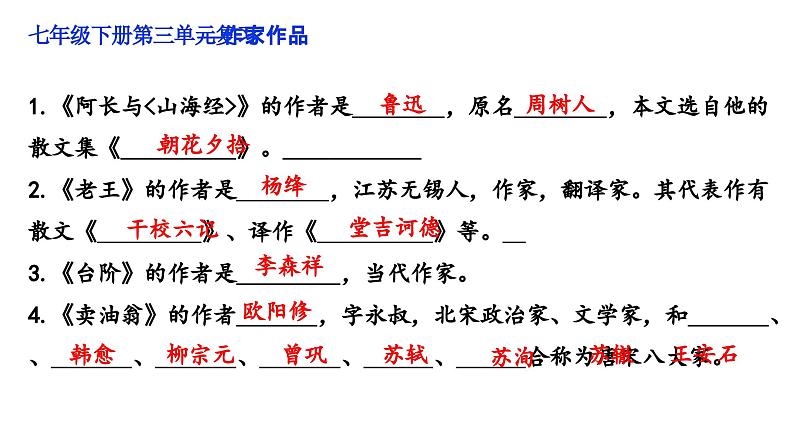 七年级语文下册第三单元复习课件第4页