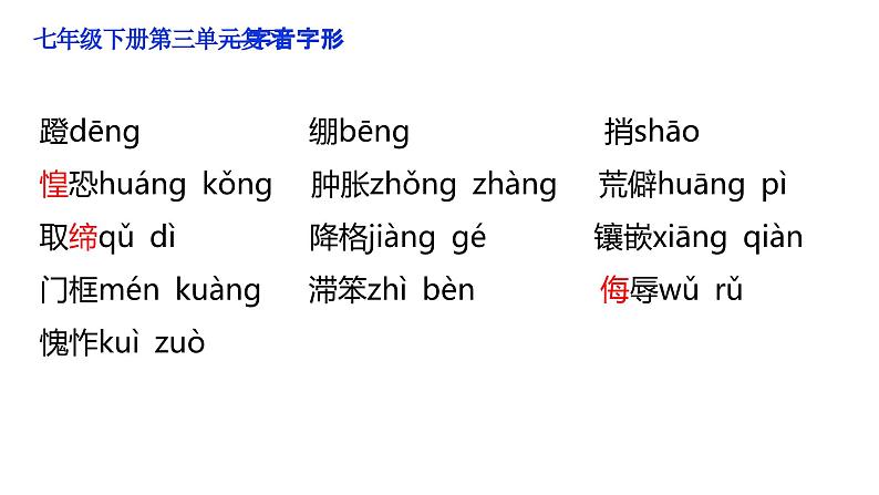 七年级语文下册第三单元复习课件第6页