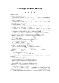 _2021年福建龙岩中考语文真题及答案