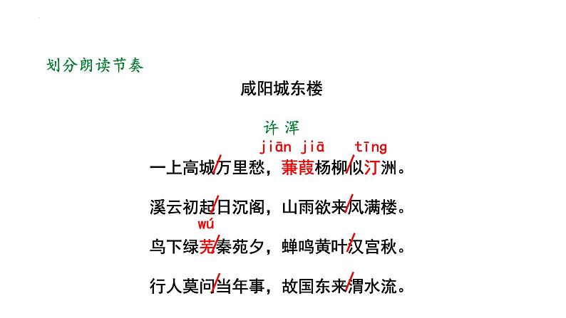 第六单元课外古诗词诵读《咸阳城东楼》课件2022—2023学年统编版语文九年级上册08