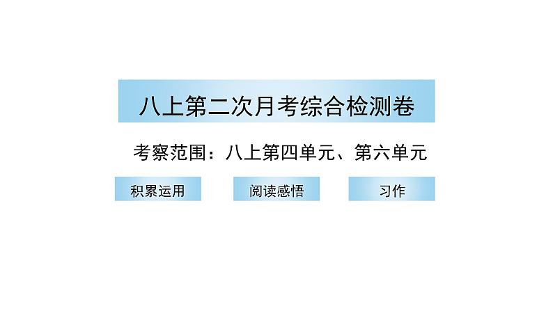 八年级语文上册第二次月考综合检测卷课件PPT第1页
