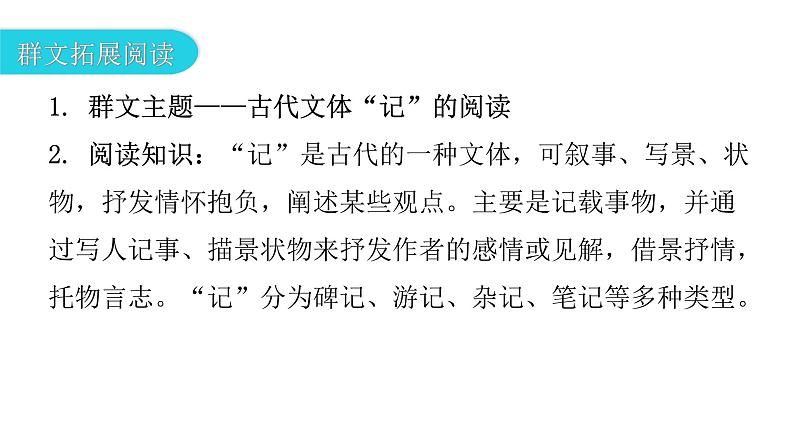 人教版初中语文八年级下册第三单元主题阅读课件04