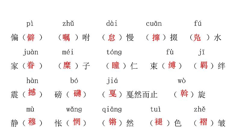 人教版初中语文八年级下册课文字词积累二难写易错字课件第2页