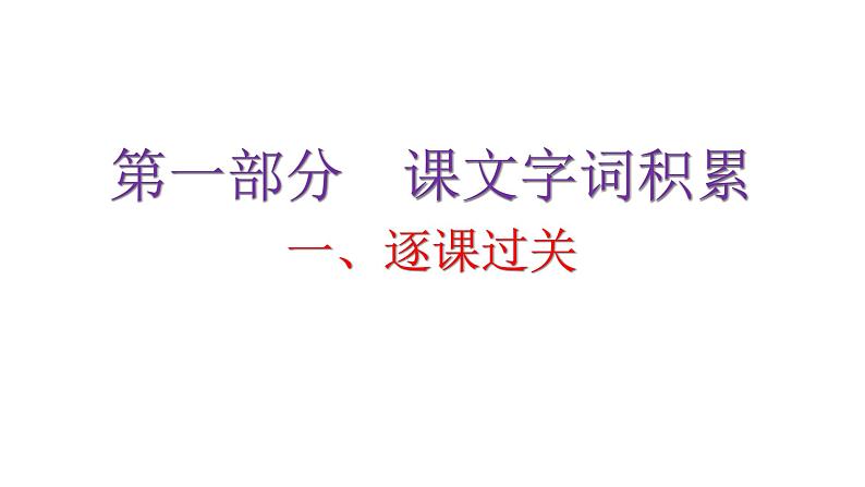 人教版初中语文八年级下册课文字词积累一逐课过关课件第1页