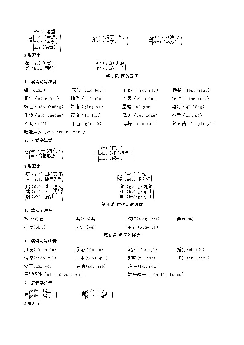 第1讲 字音字形- （原卷版）第2页
