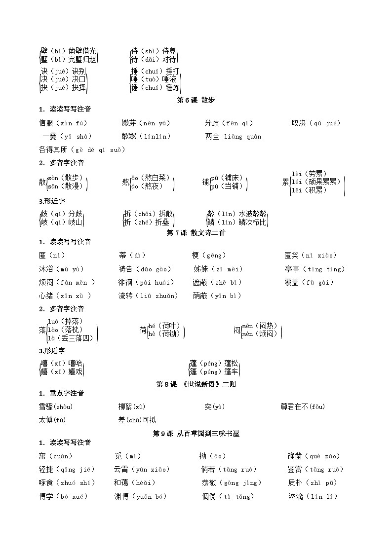 第1讲 字音字形- （原卷版）第3页
