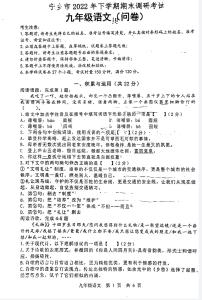 湖南省长沙市宁乡市2021-2022学年九年级下学期期末语文试题