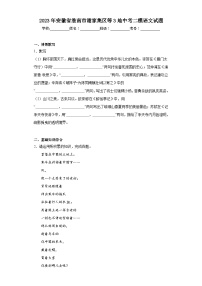 2023年安徽省淮南市谢家集区等3地中考二模语文试题（含解析）
