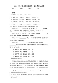 2023年辽宁省抚顺市东洲区中考三模语文试题（含解析）