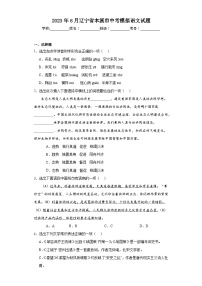 2023年6月辽宁省本溪市中考模拟语文试题（含解析）