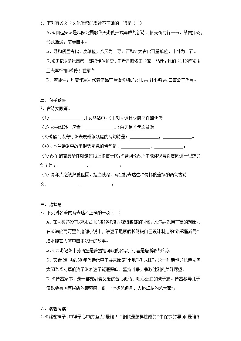 2023年黑龙江省齐齐哈尔市龙沙区中考三模语文试题（含解析）第2页