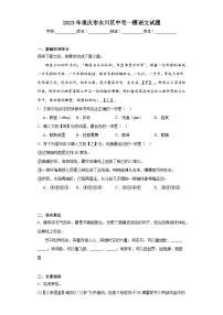 2023年重庆市永川区中考一模语文试题（含解析）